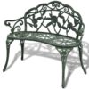 Garden Bench 100 cm Cast Aluminium Green