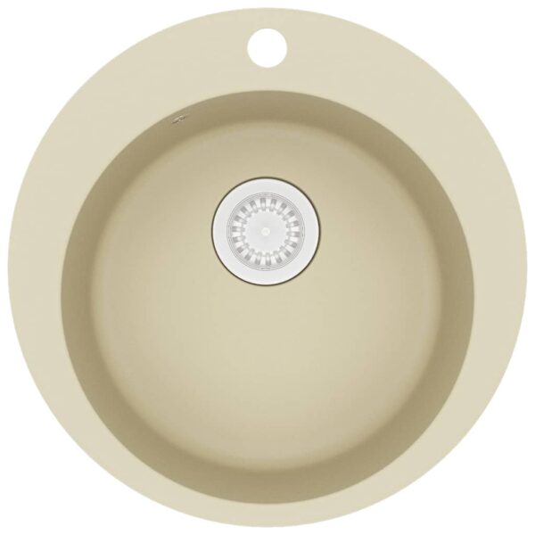 Granite Kitchen Sink Single Basin Round Beige