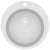 Granite Kitchen Sink Single Basin Round White