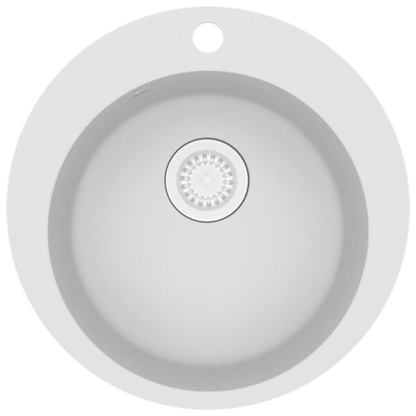 Granite Kitchen Sink Single Basin Round White