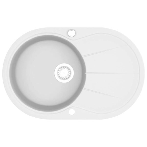 Granite Kitchen Sink Single Basin Oval White