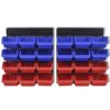 2 pcs Blue  &  Red Wall Mounted Garage Tool Organiser