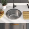Kitchen Sink with Strainer and Trap Stainless Steel