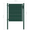 Fence Gate PVC and Steel 100x81 cm Green