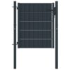 Fence Gate PVC and Steel 100x81 cm Anthracite