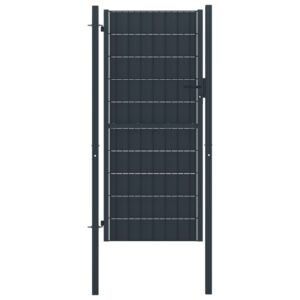 Fence Gate PVC and Steel 100x164 cm Anthracite