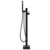 Freestanding Bathtub Faucet Black Stainless Steel 90 cm