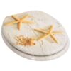 WC Toilet Seats 2 pcs with Soft Close Lids MDF Starfish Design