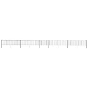 Garden Fence with Hoop Top Steel 15.3x1 m Black
