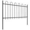 Garden Fence with Hoop Top Steel 15.3x1 m Black