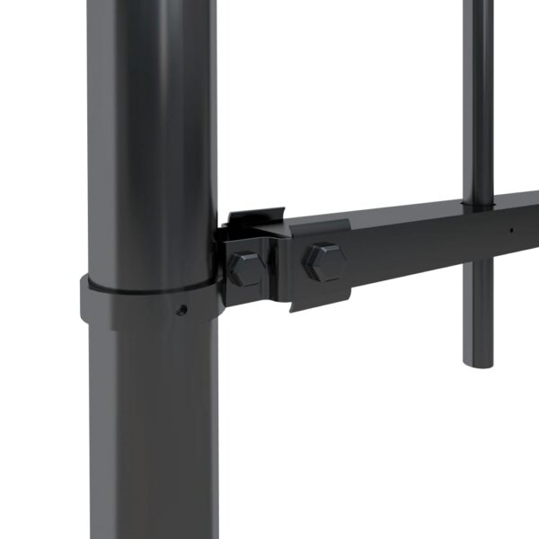 Garden Fence with Hoop Top Steel 15.3x1 m Black