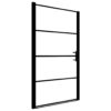 Shower Door Tempered Glass 91x195 cm Black