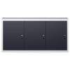 Wall Mounted Tool Cabinet Industrial Style Metal Grey and Black