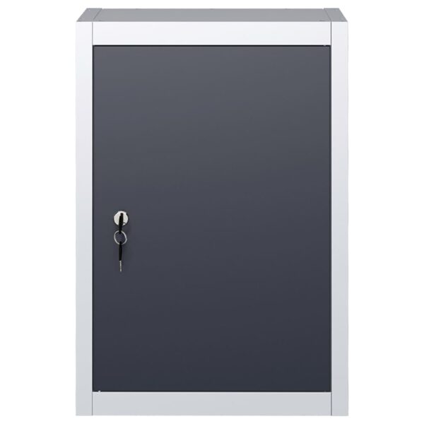 Wall Mounted Tool Cabinet Industrial Style Metal Grey and Black