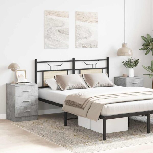 Bedside Cabinets 2 pcs Concrete Grey 38x35x56 cm Engineered Wood