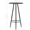 Bar Table Black 60x107.5 cm MDF