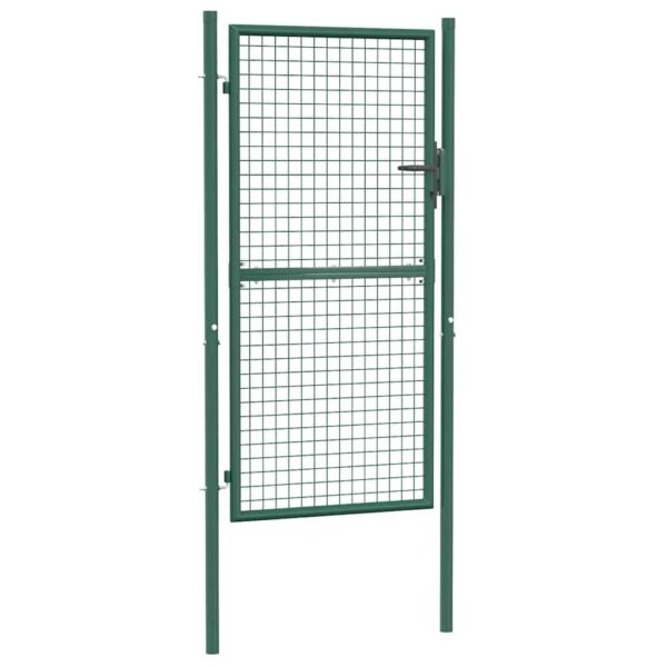 Fence Gate Steel 100x175 cm Green
