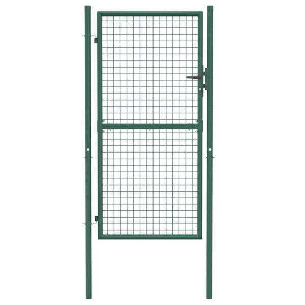 Fence Gate Steel 100x175 cm Green