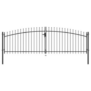 Double Door Fence Gate with Spear Top 400x175 cm