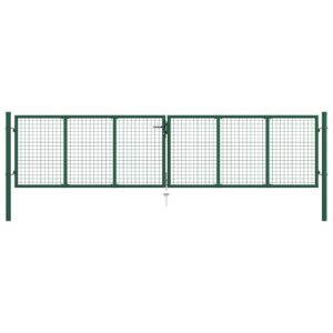 Mesh Garden Gate Steel 400x75 cm Green