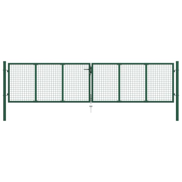 Mesh Garden Gate Steel 400x75 cm Green