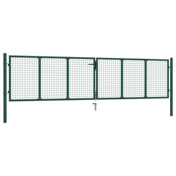 Mesh Garden Gate Steel 400x75 cm Green