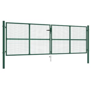Mesh Garden Gate Steel 390x125 cm Green