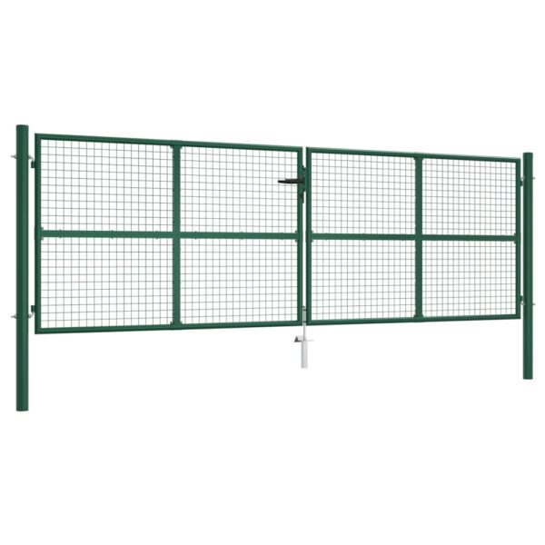 Mesh Garden Gate Steel 390x125 cm Green