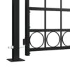 Fence Gate with Arched Top and 2 Posts 105x204 cm Black