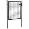 Mesh Garden Gate Galvanised Steel 100x125 cm Grey