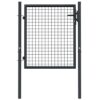 Mesh Garden Gate Galvanised Steel 100x125 cm Grey