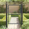 Mesh Garden Gate Galvanised Steel 100x175 cm Grey