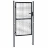 Mesh Garden Gate Galvanised Steel 100x200 cm Grey