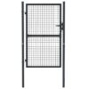 Mesh Garden Gate Galvanised Steel 100x200 cm Grey