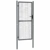Mesh Garden Gate Galvanised Steel 100x250 cm Grey