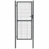 Mesh Garden Gate Galvanised Steel 100x250 cm Grey