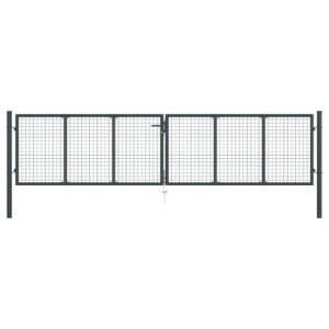 Mesh Garden Gate Galvanised Steel 400x125 cm Grey
