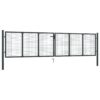 Mesh Garden Gate Galvanised Steel 400x125 cm Grey