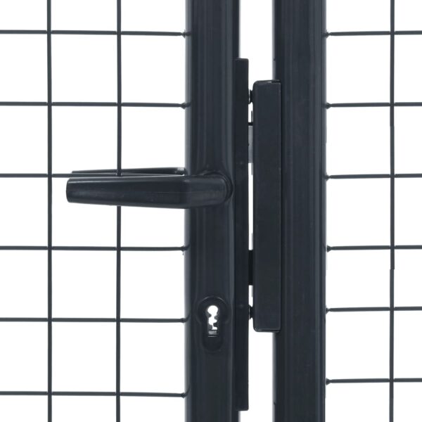 Mesh Garden Gate Galvanised Steel 400x125 cm Grey