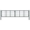 Mesh Garden Gate Galvanised Steel 400x150 cm Grey