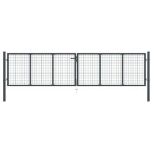 Mesh Garden Gate Galvanised Steel 400x150 cm Grey