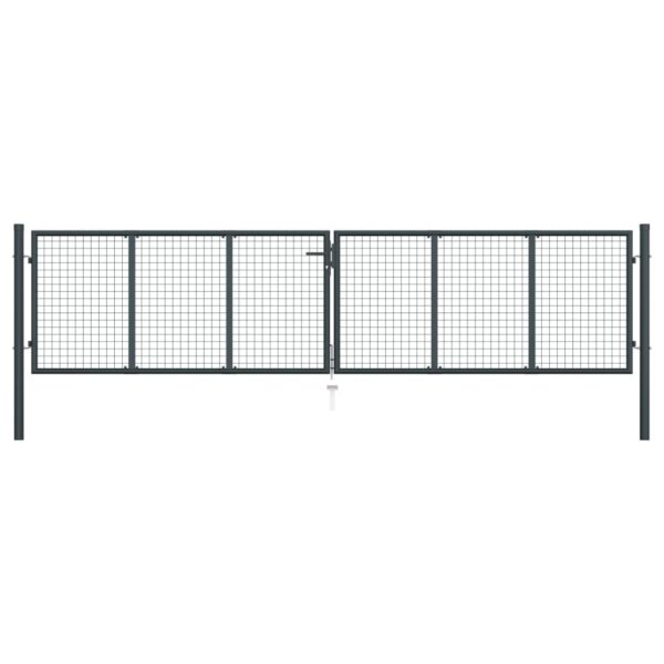 Mesh Garden Gate Galvanised Steel 400x150 cm Grey
