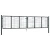 Mesh Garden Gate Galvanised Steel 400x150 cm Grey