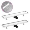 Shower Drain with 2-in-1 Cover 63x14 cm Stainless Steel
