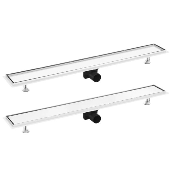 Shower Drain with 2-in-1 Cover 93x14 cm Stainless Steel