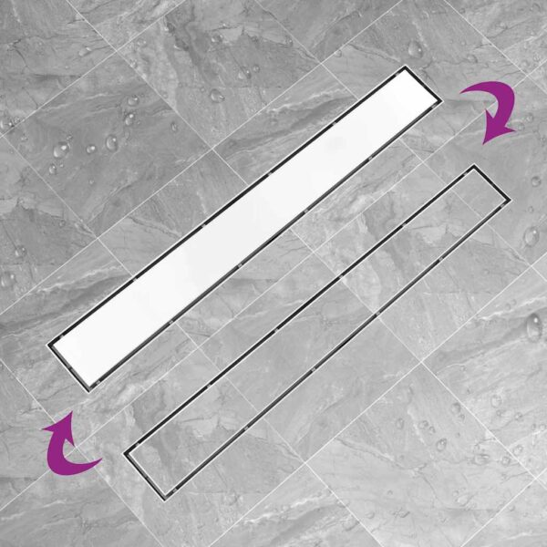 Shower Drain with 2-in-1 Cover 93x14 cm Stainless Steel