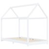 Kids Bed Frame White Solid Pine Wood 90x200 cm