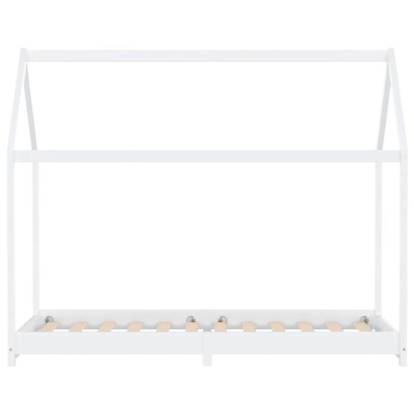 Kids Bed Frame White Solid Pine Wood 90x200 cm