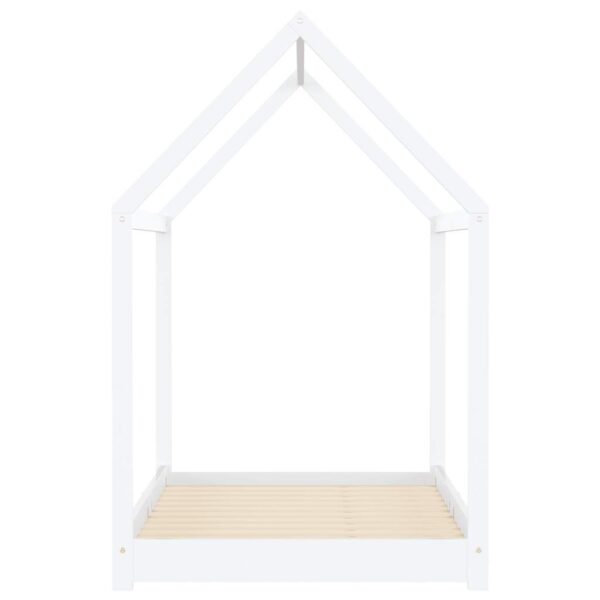 Kids Bed Frame White Solid Pine Wood 90x200 cm