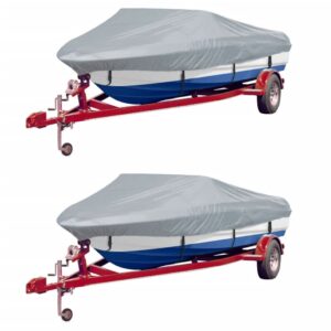Boat Covers 2 pcs Grey Length 427-488 cm Width 173 cm
